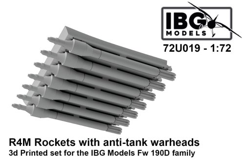 Go to product IBG 72U019 - 1:72 R4M Rockets with Anti-Tank Warheads 3D Printed for IBG Fw 190D Family