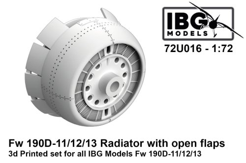 Go to product IBG 72U016 - 1:72 Fw 190D-11/12/13 Radiator with Open Flaps 3D Printed for IBG Fw 190D-11/12/13