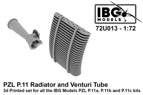 Go to product IBG 72U013 - 1:72 PZL P.11 Radiator and Venturi Tube 3D Printed for IBG PZL P.11a/b/c