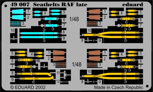 Go to product EDUARD 49007 - 1:48 Seatbelts RAF late