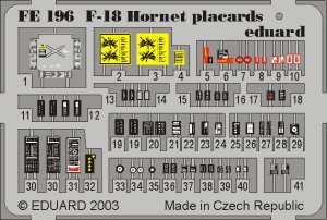 EDUARD FE196 - 1:48 F-18 placards