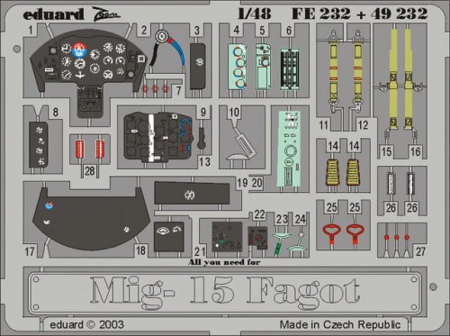 Go to product EDUARD FE232 - 1:48 MiG-15 Fagot