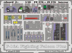 EDUARD FE276 - 1:48 F-16A  Plus interior