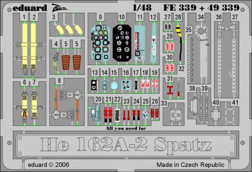 Go to product EDUARD FE339 - 1:48 He 162A-2 Spatz