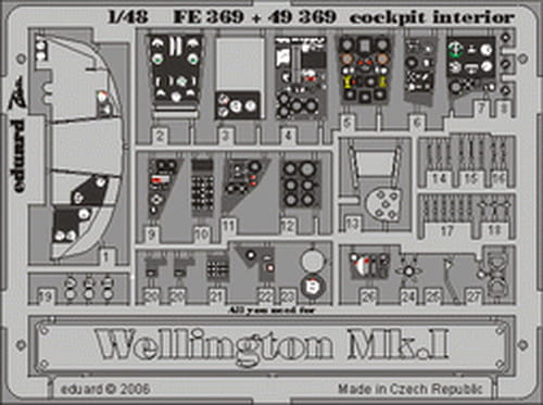 Go to product EDUARD FE369 - 1:48 Wellington Mk.I cockpit interior