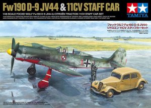Tamiya 25213 - 1:48 Focke Wulf Fw 190 D-9 JV44 & Citroen Traction 11CV Staff Car
