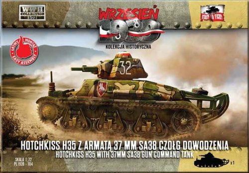 Go to product First To Fight PL104 - September 1939 - 1:72 Hotchkiss H35 with 37mm SA38 gun Command Tank