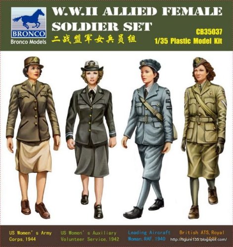 Go to product BRONCO CB 35037 - 1:35 W.W.II Allied Female Soldier Set