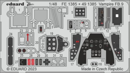 Go to product Eduard FE1385 - 1:48 Vampire FB.9