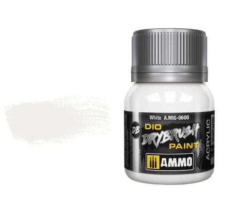 Go to product AMMO MIG 0600 - Dio Drybrush White 40 ml.