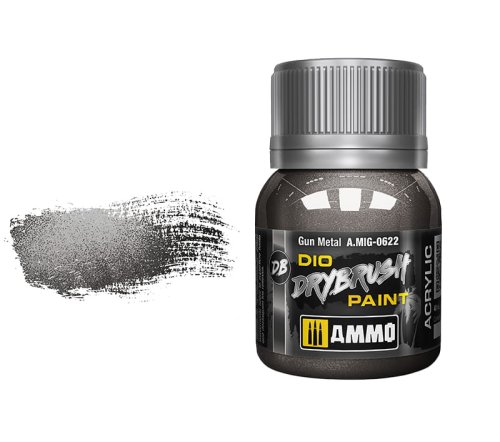Go to product AMMO MIG 0622 - Dio Drybrush Gun Metal 40 ml.