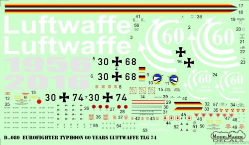 Go to product Modelmaker D72080 - 1:72 Eurofighter Typhoon 60 Years Luftwaffe TLG 74