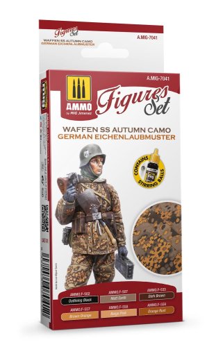 Go to product Ammo Mig 7041 - Waffen SS Autumn Camo Einchenlaubmuster paint set