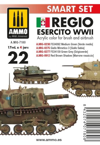Go to product AMMO MIG 7180 - Paint set for painting Regio Esercito WWII