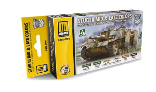 Go to product Ammo Mig 7186 - StuG III Mid & Late Colors 1944 to 1945 paint set