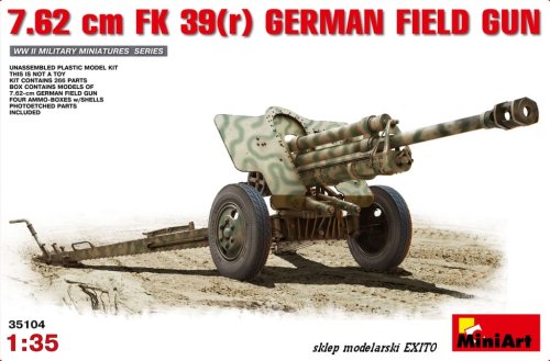 Go to product MINIART 35104 - 1:35 7.62cm FK 39(r) German Field Gun