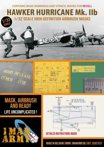 Go to product 1 Man Army 32DET037 - 1:32 Hawker Hurricane Mk IIb - Revell