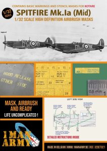 1 Man Army 32DET021 - 1:32 Spitfire Mk Ia Mid - Kotare