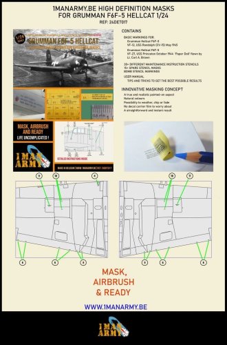 Go to product 1 Man Army 24DET017 - 1:24 Grumman F6F-5 Hellcat - Airfix