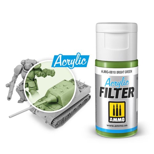 Go to product AMMO MIG 0810 - Acrylic filter: Bright Green