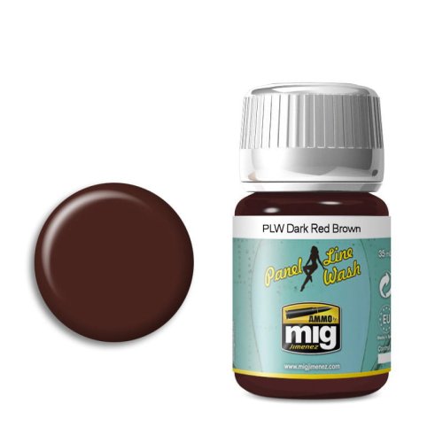 Go to product AMMO MIG 1605 - Panel Line Wash - Dark Red Brown
