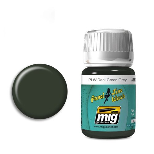 Go to product AMMO MIG 1608 - Panel Line Wash - Dark Green Grey