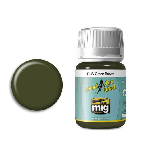 Go to product AMMO MIG 1612 - Panel Line Wash - Green Brown