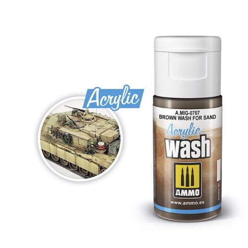 Go to product AMMO MIG 0707 - Brown for Sand - wash akrylowy 15 ml