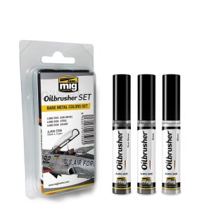 AMMO MIG 7508 - Oilbrusher Set - Bare Metal Colors Set