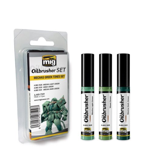 Go to product AMMO MIG 7509 - Oilbrusher Set - Mechas Green Tones Set