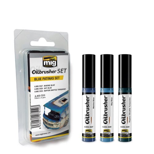 Go to product AMMO MIG 7510 - Oilbrusher Set - Blue Patinas Set