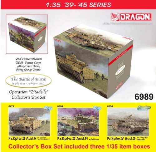 Go to product Dragon 6989 - 1:35 Operation Zitadelle Collector's Box Set included 3 kits - Pz.III N, Pz.III M, Pz. IV G