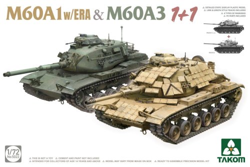 Go to product Takom 5022 - 1:72 M60A1 w/ERA & M60A3  1+1
