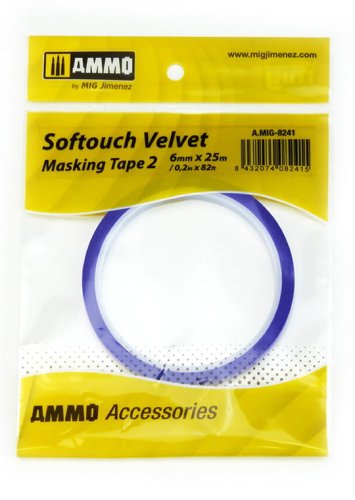 Go to product AMMO MIG 8241 - Masking tape 6mm Softouch Velvet