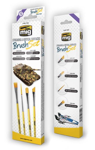 Go to product AMMO MIG 7604 - Streaking & Vertical Surfaces Brush Set