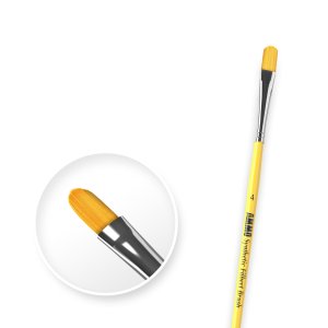 AMMO MIG 8595 - Filbert Brush 4 - flat brush with rounded edge.