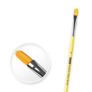 AMMO MIG 8596 - Filbert Brush 6 - flat brush with rounded edge.
