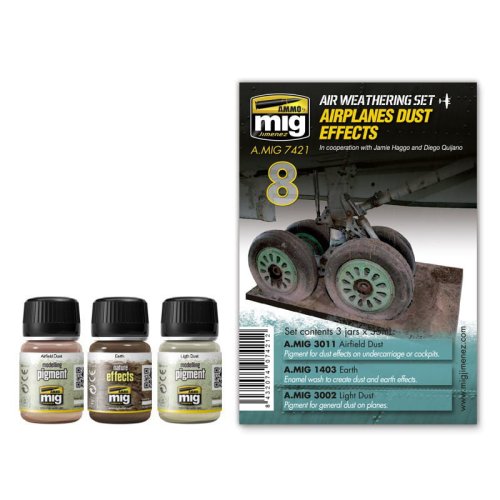 Go to product AMMO MIG 7421 - Airplanes Dust Effects - Air Weathering Set