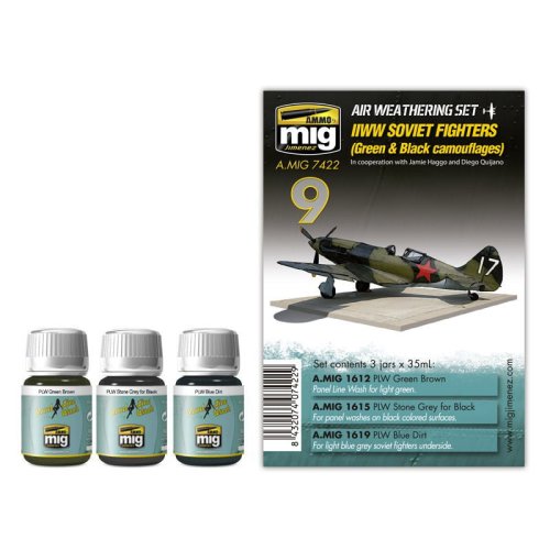 Go to product AMMO MIG 7422 - WWII Soviet Fighters - Air Weathering Set