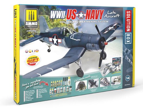 Go to product AMMO MIG 7723 - Zestaw chemii WWII US Navy Late Aircraft Solution Box