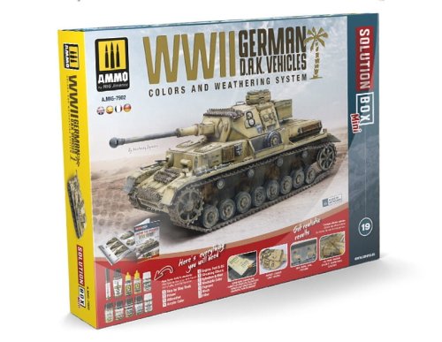 Go to product Ammo Mig 7902 - WWII German D.A.K. Vehicles Solution Box Mini - Zestaw chemii modelarskiej z poradnikiem