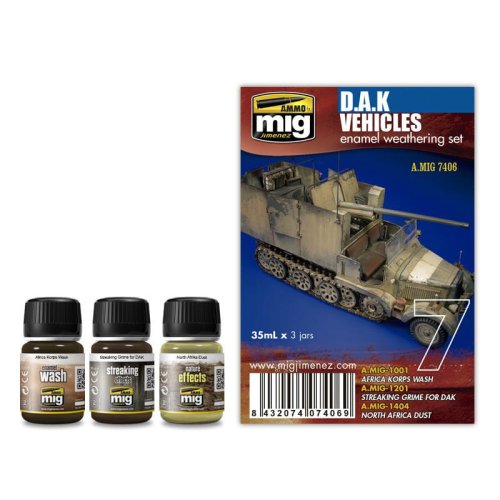 Go to product AMMO MIG 7406 - DAK Vehicles - Enamel Weathering Set