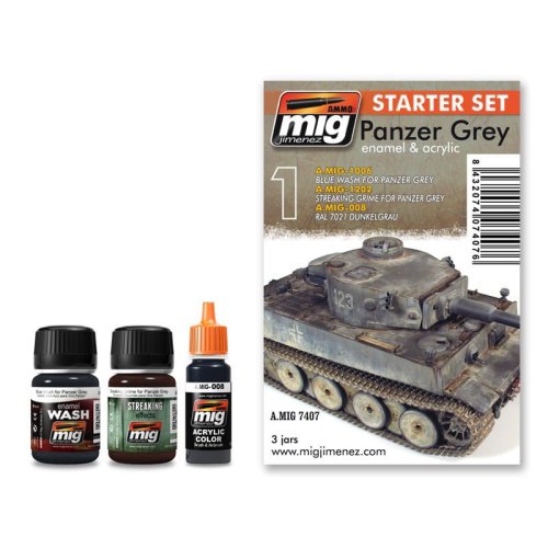 Go to product AMMO MIG 7407 - Panzer Grey - Enamel & Acrylic - Starter Set