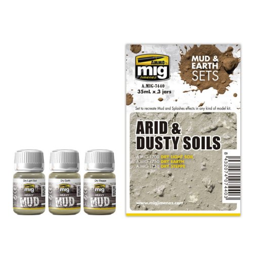 Go to product AMMO MIG 7440 - Arid & Dusty Soils - Mud & Earth Set 3 x 35 ml