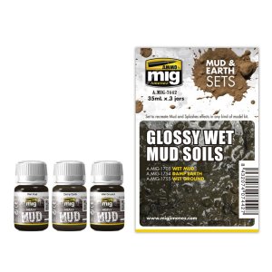 AMMO MIG 7442 - Glossy Wet Mud Soils - Mud & Earth Set 3 x 35 ml