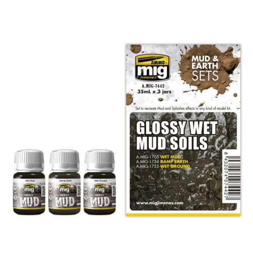 Go to product AMMO MIG 7442 - Glossy Wet Mud Soils - Mud & Earth Set 3 x 35 ml