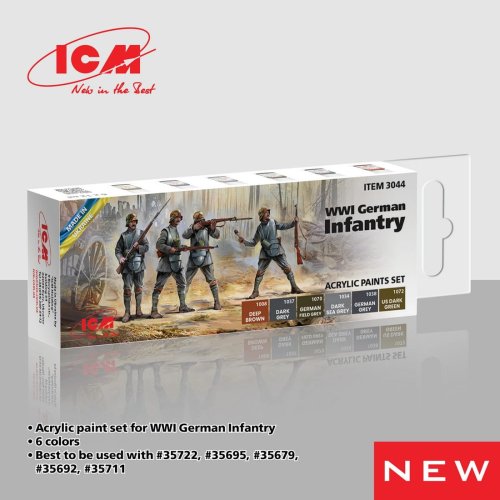 Go to product ICM 3044 - WWI German Infantry acrylic paint set