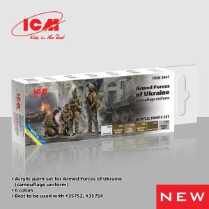 ICM 3041 - Armed Forces of Ukraine Camouflage Uniform acrylic paint set