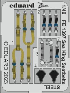 Eduard FE1397 - 1:48 Sea King seatbelts - Steel