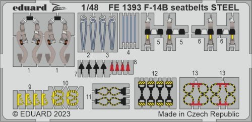 Go to product Eduard FE1393 - 1:48 F-14B seatbelts - Steel